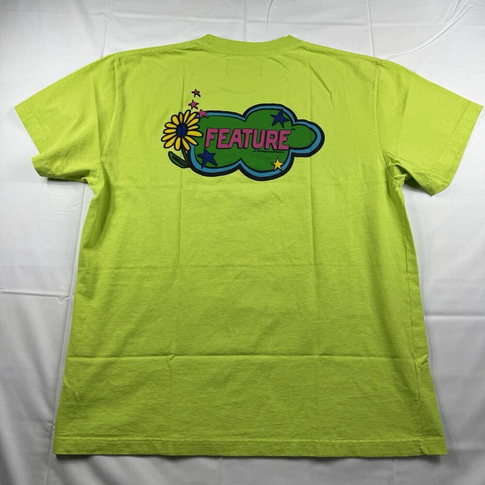 Feature All Things Good T-Shirt Men's XL Green Logo Graphic Double Sided Print